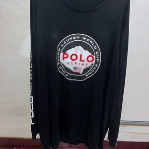New Polo Ralph Lauren Men's Alpine World Cup Racing Black LS T shirt